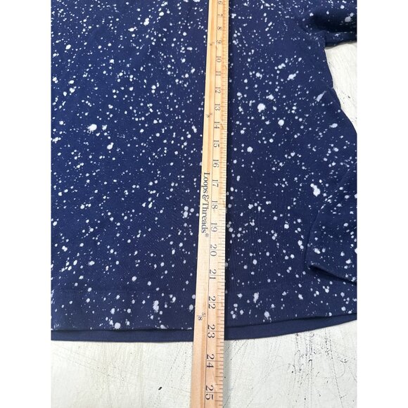Maeve By Anthropologie Navy Splatter Print Long Sleeve Cotton Top M - Picture 5 of 7
